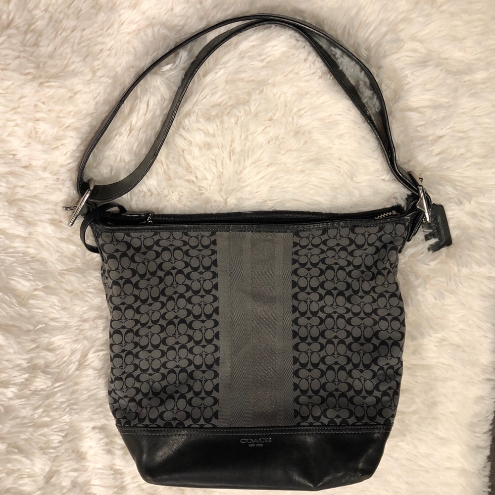 COACH LEGACY SIGNATURE STRIPE DUFFLE HANDBAG